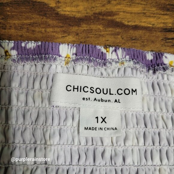 Chic Soul Floral Smocked Puff Sleeve Dress 1x Ethereal Gardencore Countrycore - Picture 6 of 12